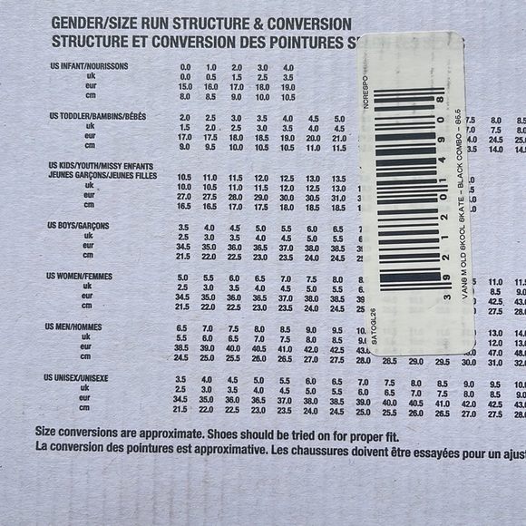 Boys 5.5 vans old school black and brown - Picture 6 of 7
